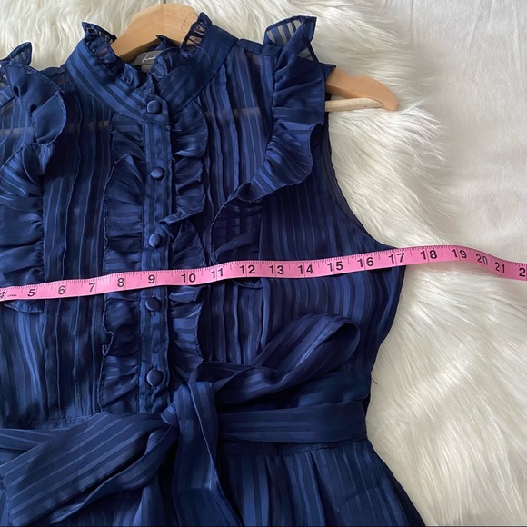 Midnight Blue • Striped Satin Dress - Picture 4 of 10